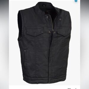 Milwaukee Leather SZ 4XL MDM3025 Black Waxy Coated Style Motorcycle Rider Vest